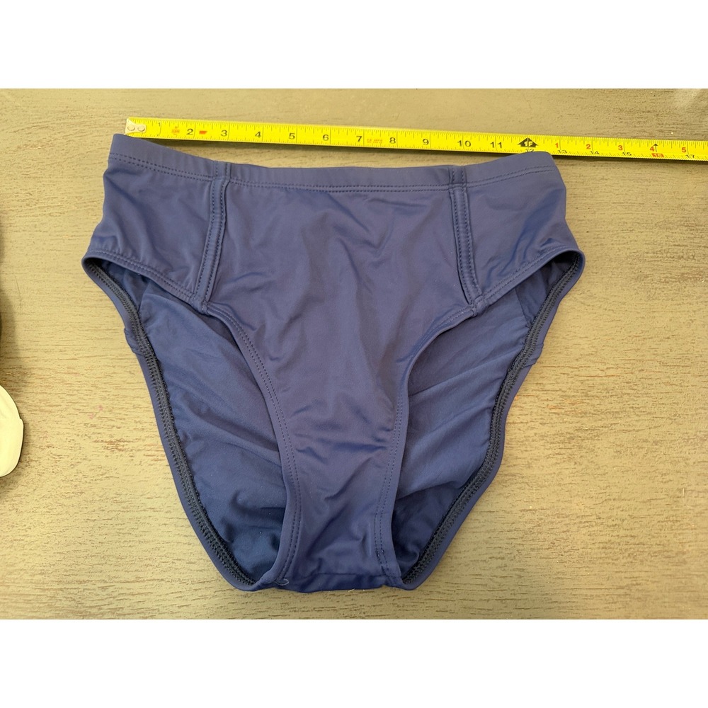 Title Nine Navy Blue High Waisted Bikini Bottoms Size Small 623621 Made in USA